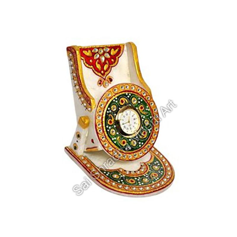 Marble Mobile Stand with Watch